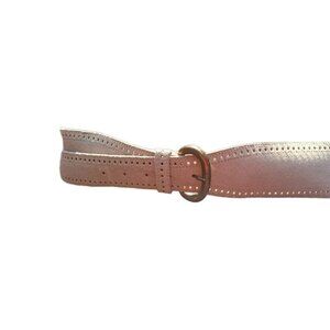 Womens AXCESS italy Suede Size L Wide Leather Belt Creamy Beige Italy